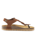Mandel Leren teensandalen lichtbruin