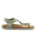 Mandel Leder-Zehensandalen in Grün