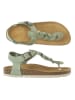Mandel Leder-Zehensandalen in Grün