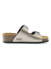 Mandel Leder-Pantoletten in Gold