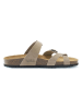 Mandel Leder-Zehentrenner in Taupe