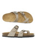 Mandel Leder-Zehentrenner in Taupe