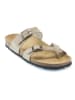 Mandel Leder-Zehentrenner in Taupe