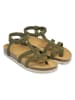 Mandel Leren teensandalen kaki
