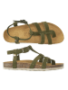 Mandel Leren teensandalen kaki