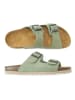 Mandel Leren slippers groen