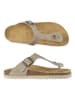 Mandel Leder-Zehentrenner in Taupe