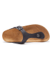 Mandel Leren teenslippers zwart