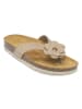 Mandel Leder-Zehentrenner in Beige