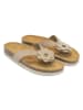 Mandel Leder-Zehentrenner in Beige