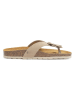 Mandel Leder-Zehentrenner in Beige