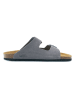Mandel Leren slippers grijs