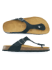 Mandel Leren teenslippers donkerblauw