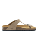 Mandel Leder-Zehentrenner in Taupe