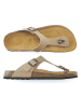 Mandel Leren teenslippers taupe