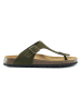 Mandel Leder-Zehentrenner in Khaki