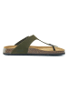 Mandel Leder-Zehentrenner in Khaki