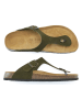 Mandel Leder-Zehentrenner in Khaki