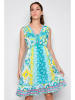 Tarifa Jurk geel/turquoise/wit