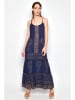 Tarifa Jurk donkerblauw/goudkleurig