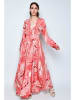 Tarifa Kleid in Rot/ Rosa/ Weiß