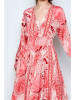 Tarifa Kleid in Rot/ Rosa/ Weiß