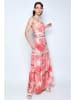 Tarifa Kleid in Rosa/ Rot/ Weiß