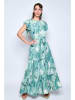 Tarifa Kleid in Turkis/ Weiß