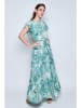 Tarifa Kleid in Turkis/ Weiß