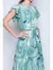 Tarifa Kleid in Turkis/ Weiß