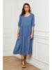 Plume Linnen jurk "Depay" blauw
