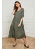 Plume Leinen-Kleid "Depay" in Khaki