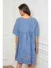 Plume Leinen-Kleid "Dobby" in Blau