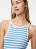 Pieces Top "Jane" in Blau/Weiß
