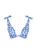 trendyol Bikini-Oberteil in Blau/ Weiß