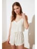 trendyol Pyjama in Creme/ Grün