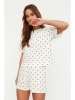 trendyol Pyjama in Weiß/ Schwarz