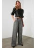 trendyol Marlenehose in Schwarz/ Weiß