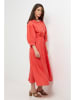 Rodier Lin Leinen-Kleid in Koralle