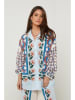Rodier Lin Linnen blouse lichtblauw/wit