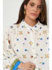Rodier Lin Linnen blouse wit/blauw