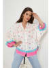 Rodier Lin Leinen-Bluse in Weiß/ Pink