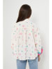 Rodier Lin Leinen-Bluse in Weiß/ Pink