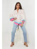 Rodier Lin Leinen-Bluse in Weiß/ Pink