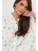 Rodier Lin Linnen blouse wit/turquoise