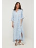 Rodier Lin Leinen-Kleid in Hellblau