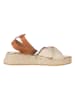 Pepe Jeans FOOTWEAR Skórzane sandały w kolorze beżowo-jasnobrązowym na koturnie