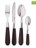 Bergner 24tlg. Besteck-Set in Silber/ Braun