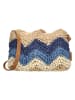 PE FLORENCE Schoudertas "Natural life" beige/blauw - (B)31 x (H)21 x (D)5 cm