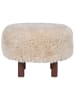 House Nordic Poef "Inverness" crème/lichtbruin - (H)33 x Ø 50 cm